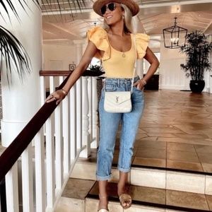 Zara Ruffle Shoulder Bodysuit XS